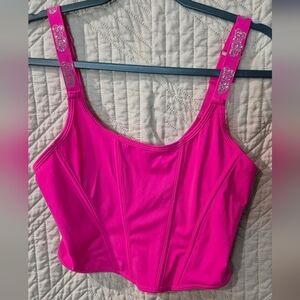 Barbie Pink Embellished Tank Top